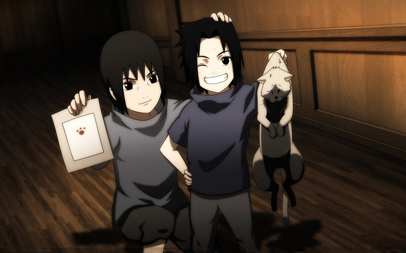Two Boys with Cat