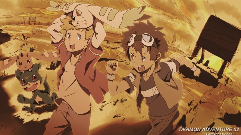Two Boys with Digimon — Yellow, Dramatic