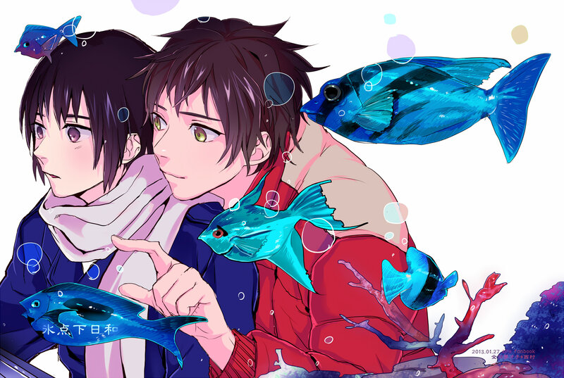Two Boys with Fish