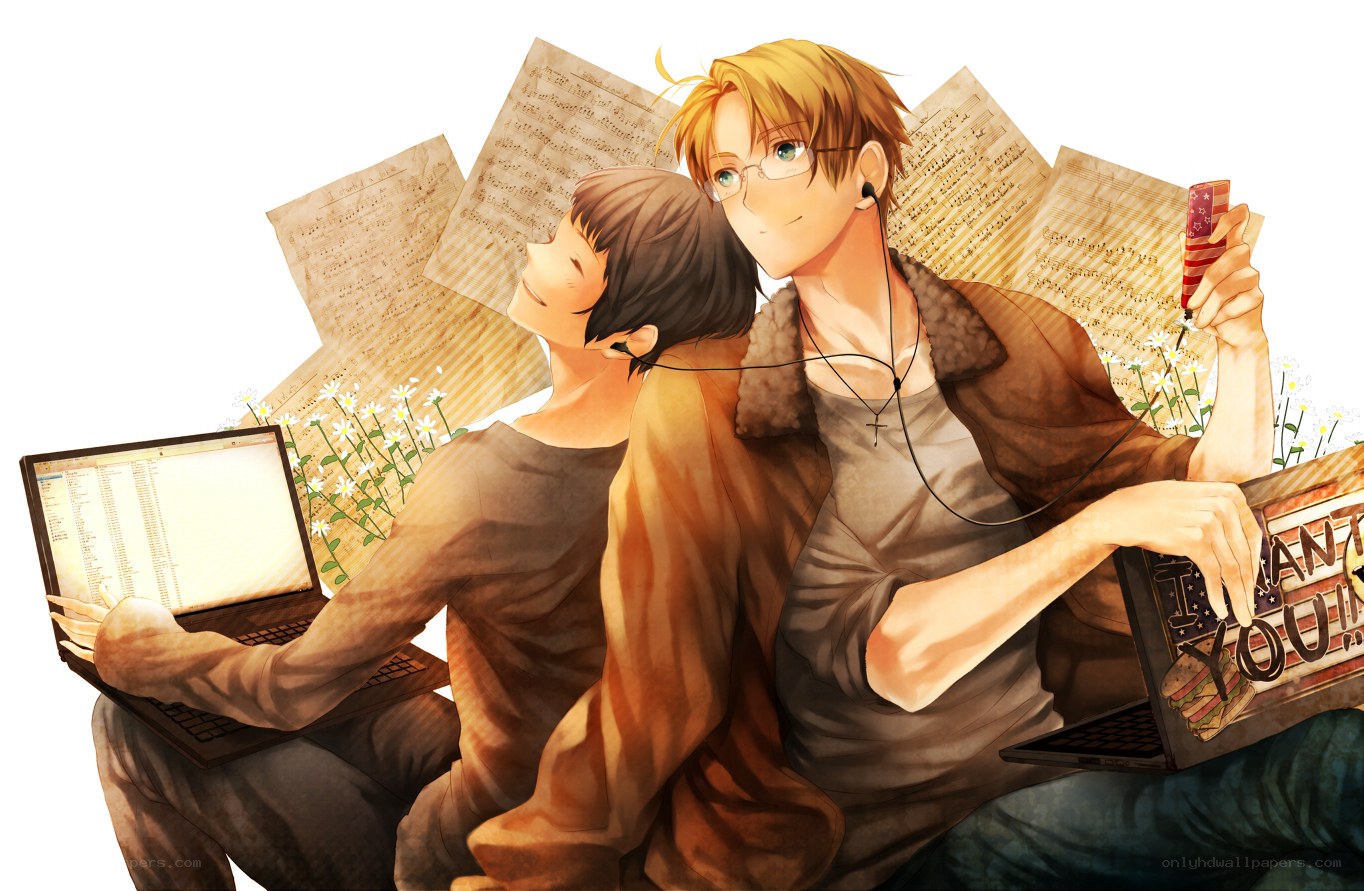 Two boys with laptops