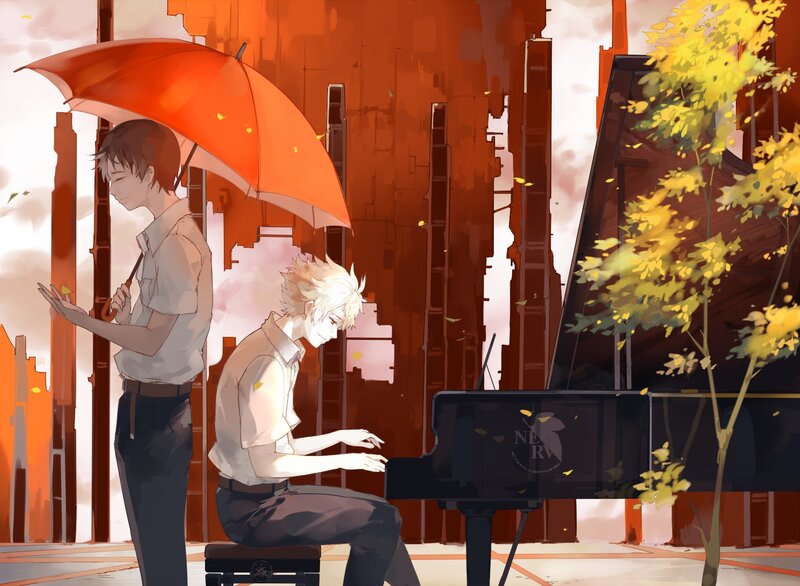 Two Boys with Piano