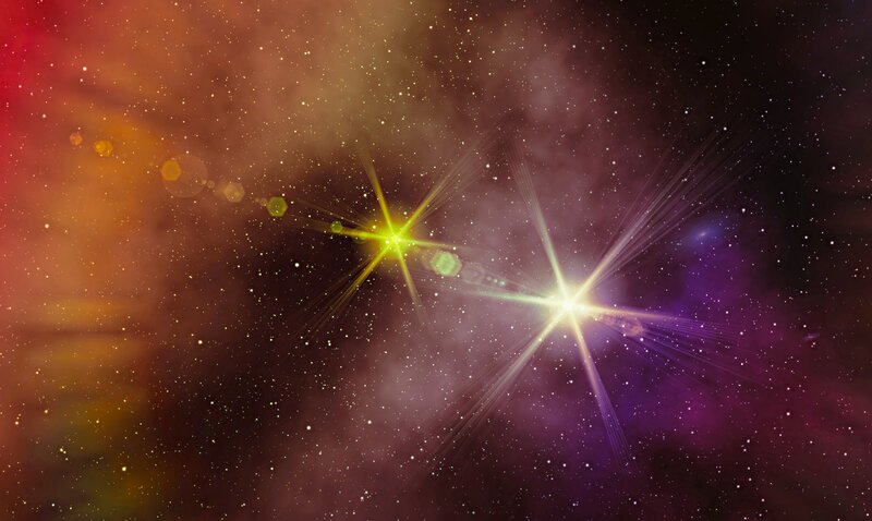 Two Bright Stars in Nebula