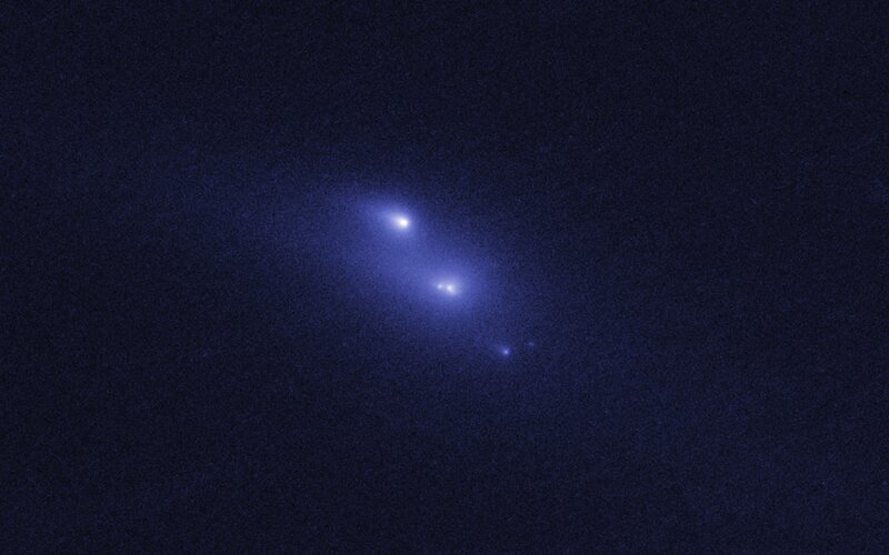 Two Bright Stars in Space — Blue, Dark