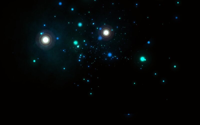 Two Bright Stars in Space