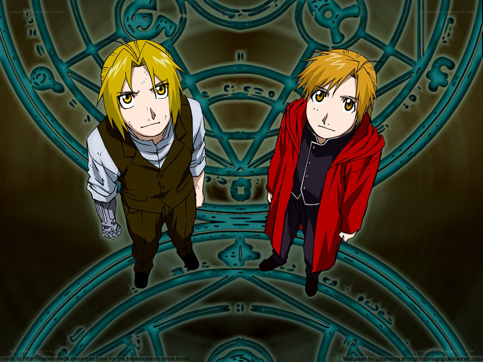Two brothers in alchemy circle