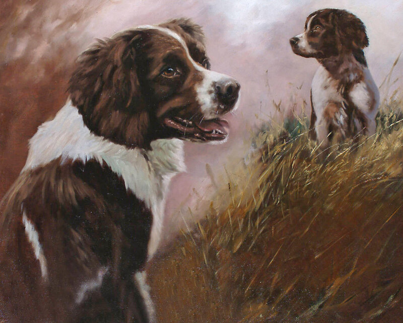 Two Brown and White Dogs
