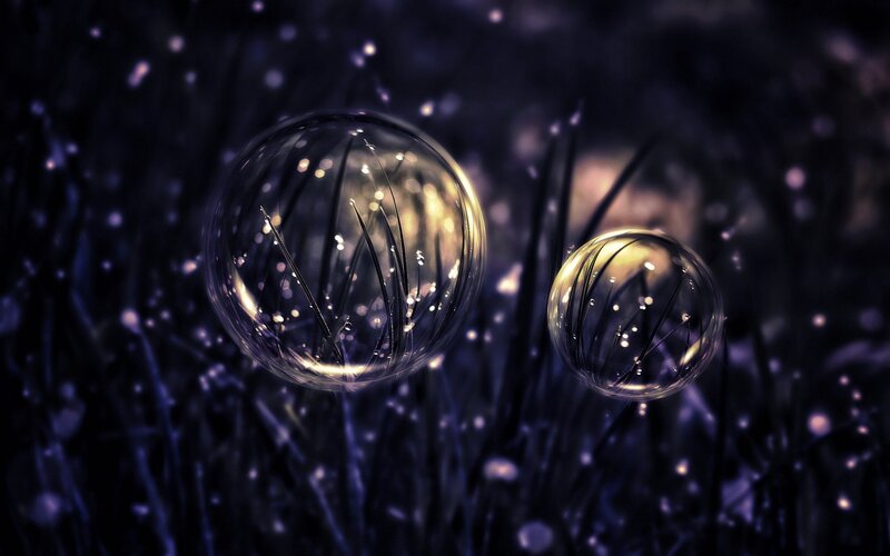 Two Bubbles in Grass