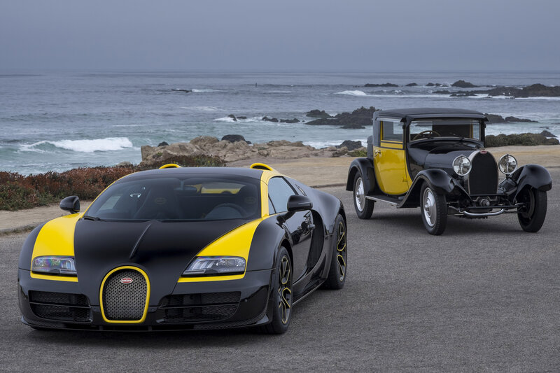 Two Bugatti Cars — Black, Serene