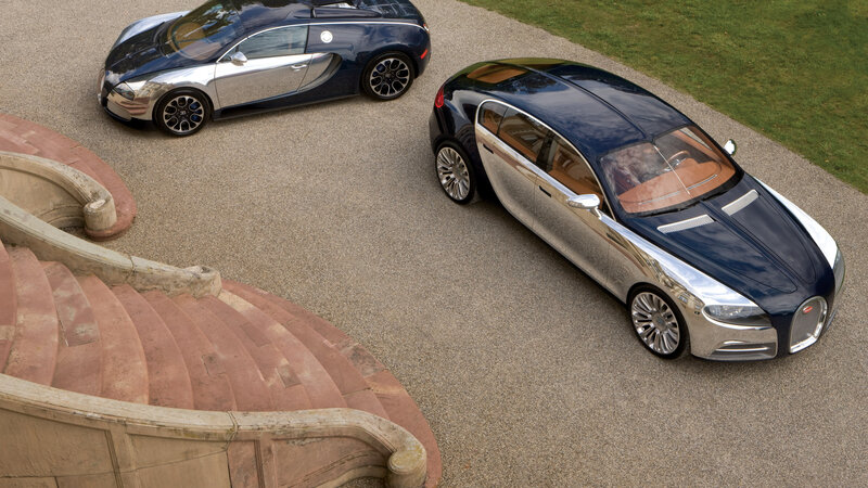 Two Bugatti Cars — Blue, Serene