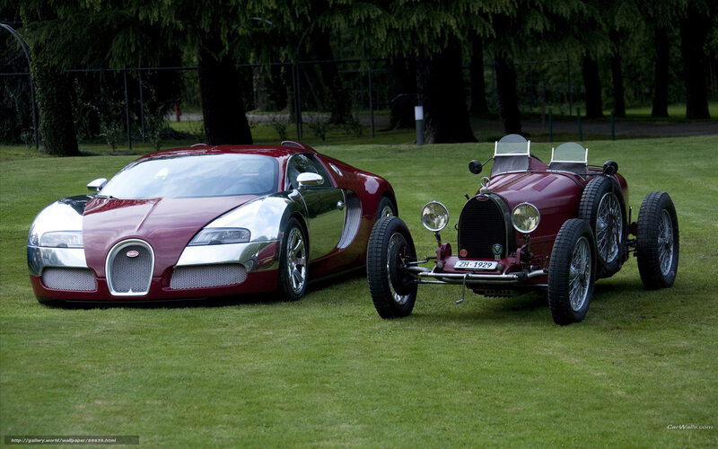 Two Bugatti Cars — Red