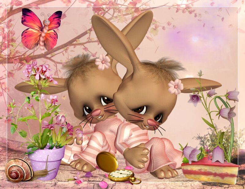 Two Bunnies in Pajamas