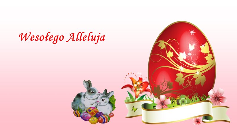 Two Bunnies with Eggs — Pink