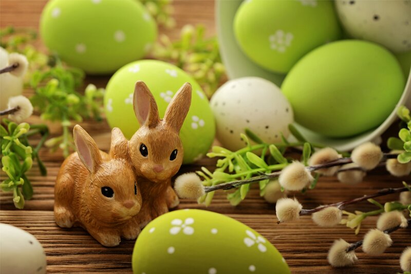 Two Bunny Figurines