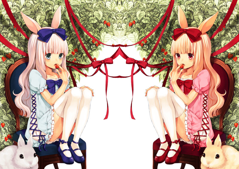 Two Bunny Girls Eating