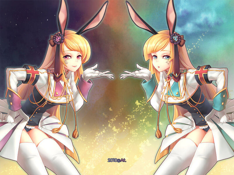 Two bunny girls in uniform