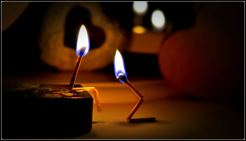 Two burning matches