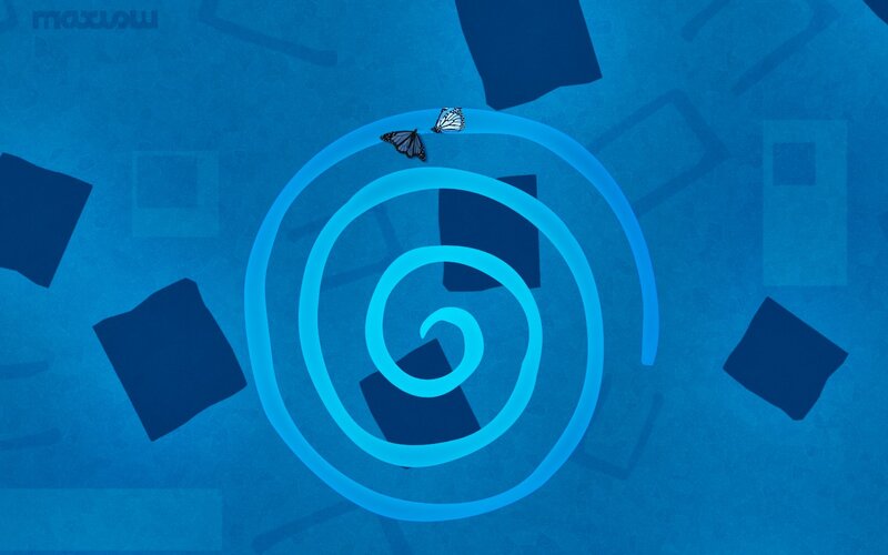 Two Butterflies on Spiral