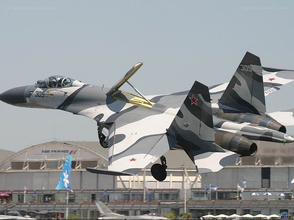 Two camouflaged fighter jets in flight