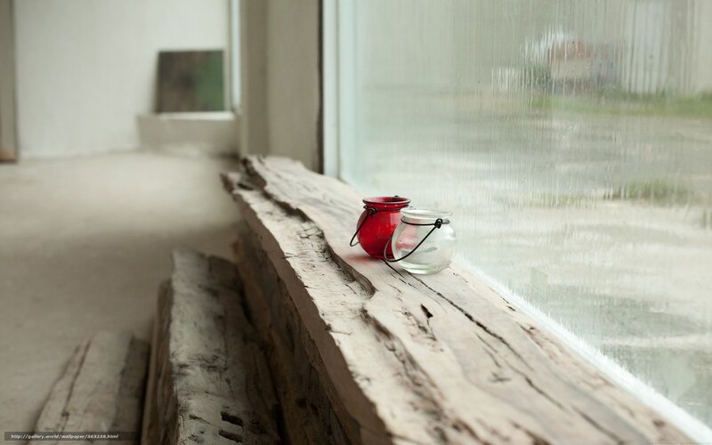 Two Candle Holders on Windowsill