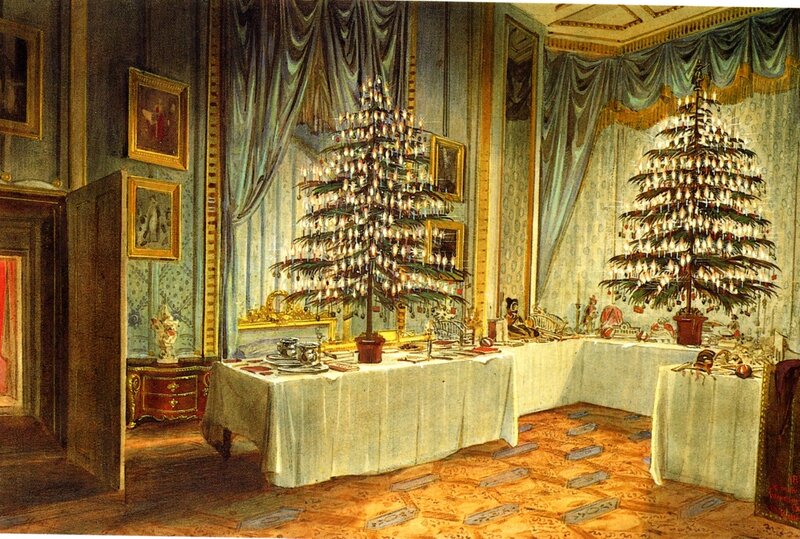 Two Candlelit Trees