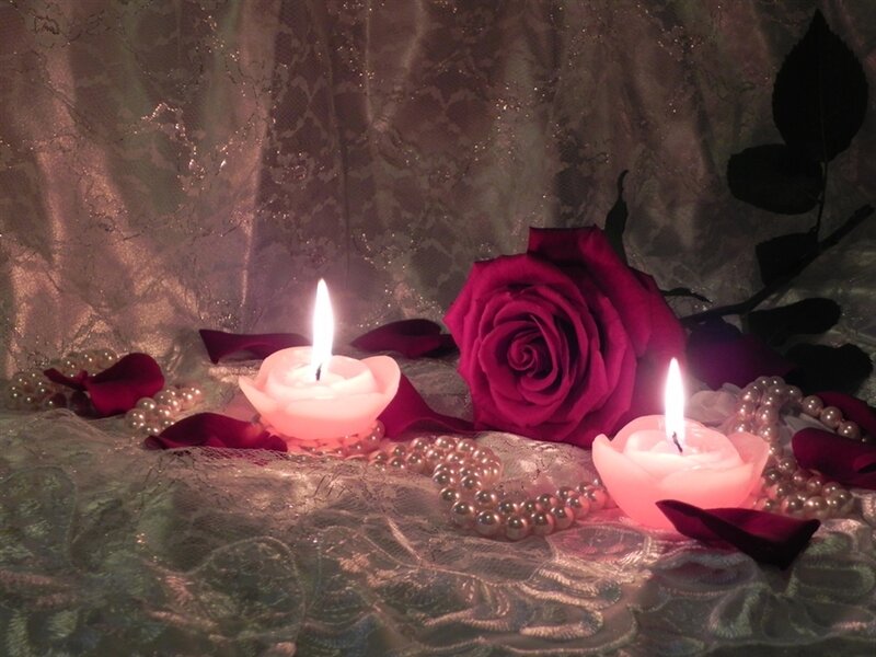 Two Candles and a Rose