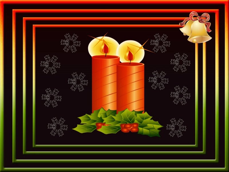 Two Candles with Holly