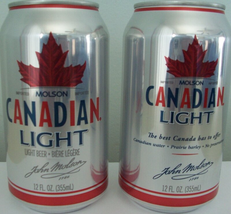 Two cans of Canadian Light beer