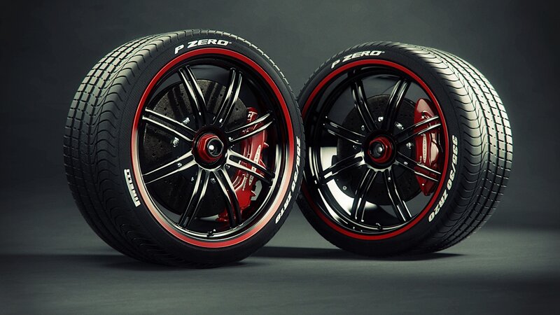 Two Car Wheels — Black
