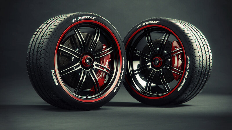 Two Car Wheels