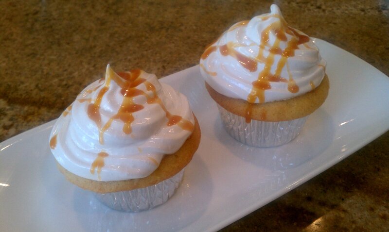 Two Caramel Cupcakes — White