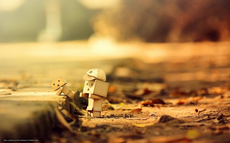 Two Cardboard Figures — Brown, Serene