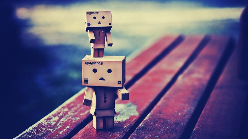 Two Cardboard Robots — Blue