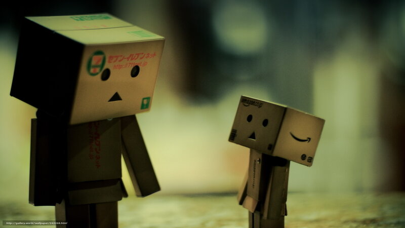 Two Cardboard Robots — Brown, Calm
