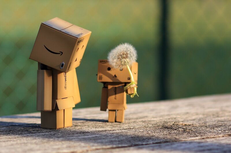 Two Cardboard Robots — Brown, Serene