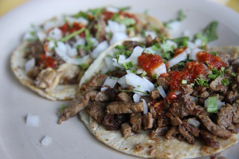 Two carne asada tacos