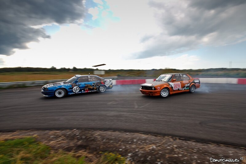 Two Cars Drifting — Blue