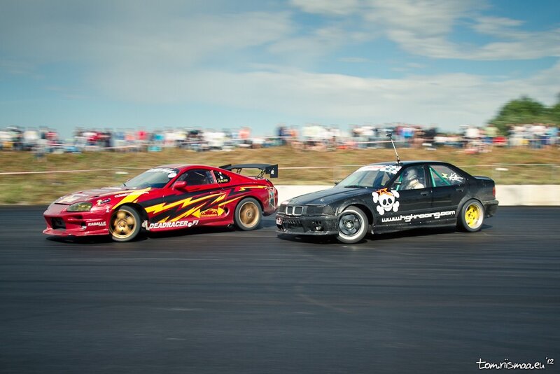 Two Cars Drifting — Red, Dynamic