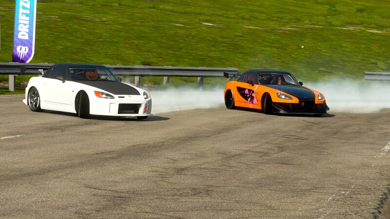 Two Cars Drifting — White
