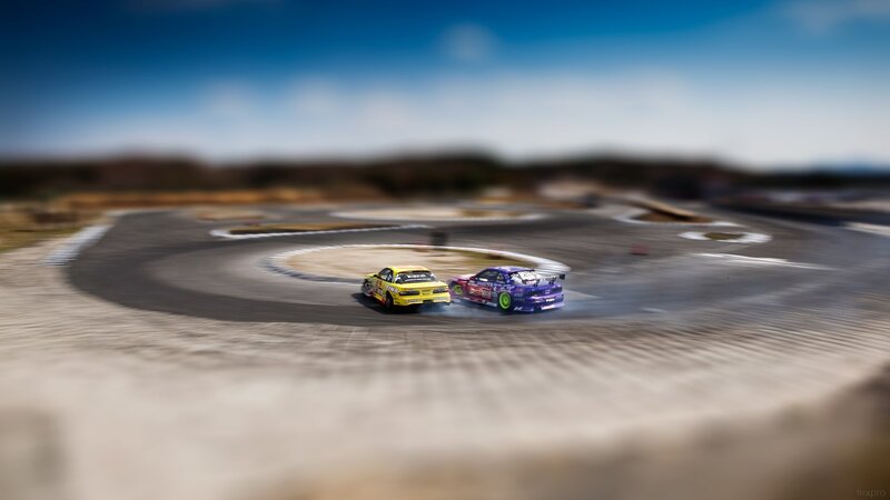 Two Cars Drifting — Yellow, Dynamic