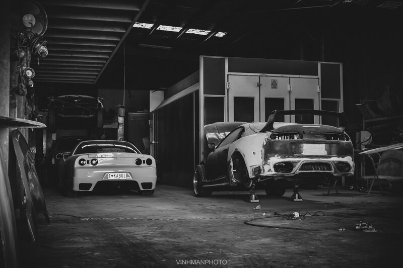 Two Cars in Garage — Black