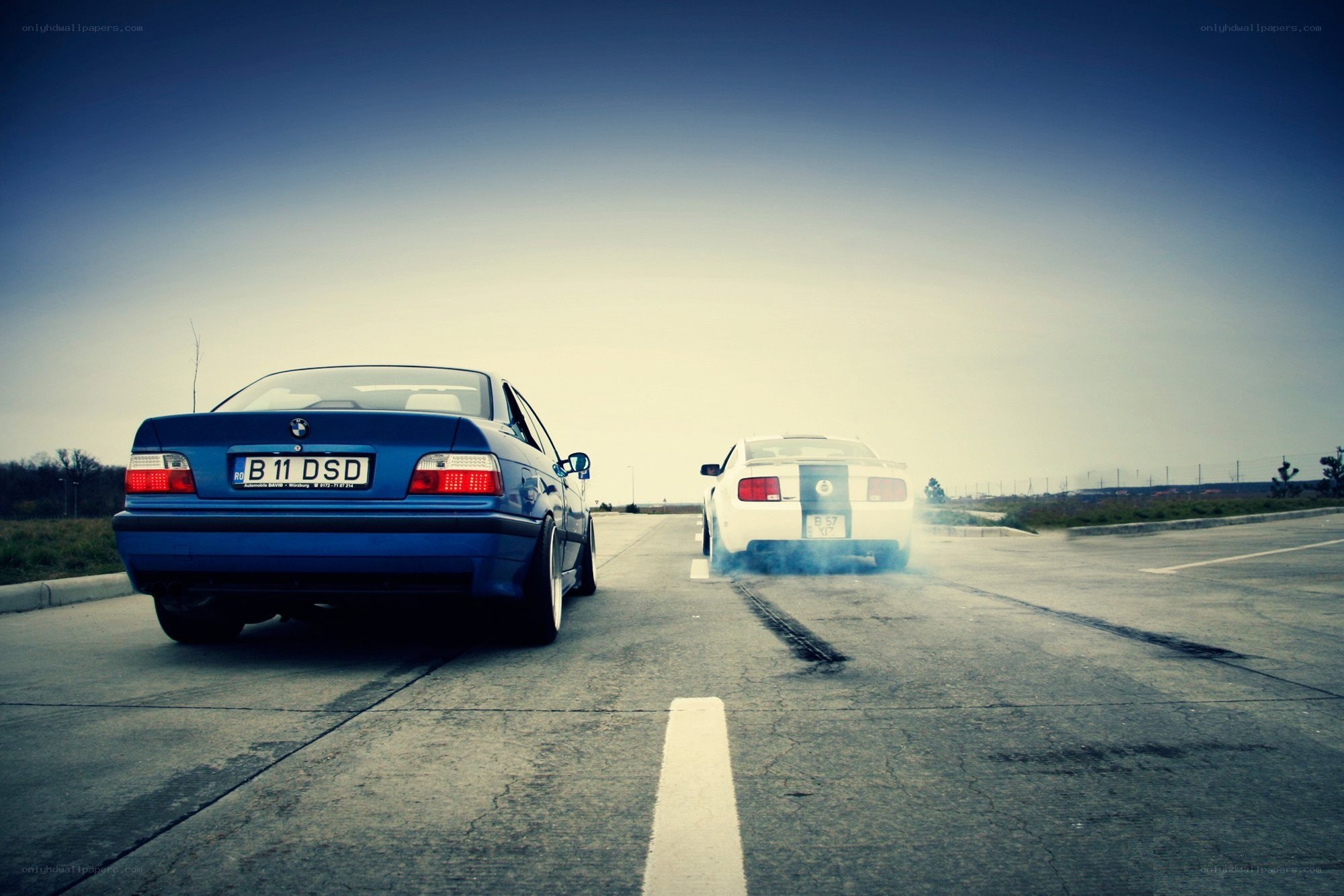 Two cars on a road
