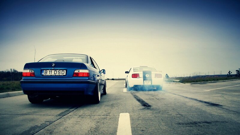 Two cars on a road