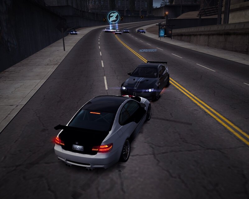 Two Cars on a Road — Gray, Dark