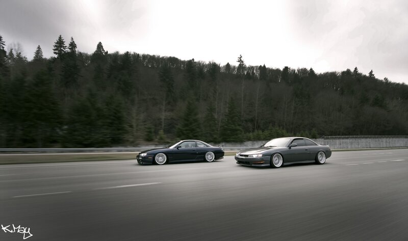 Two Cars on a Road — Gray, Dynamic