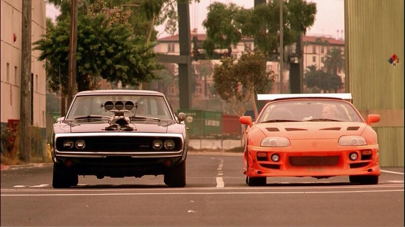 Two Cars on a Street — Orange, Tense