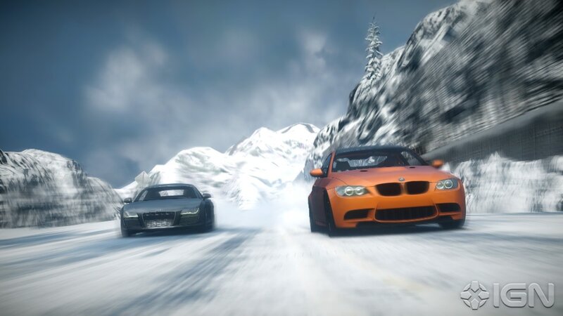Two Cars on Snowy Road
