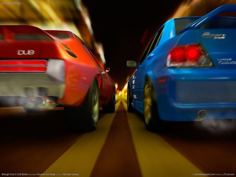 Two Cars Racing — Blue
