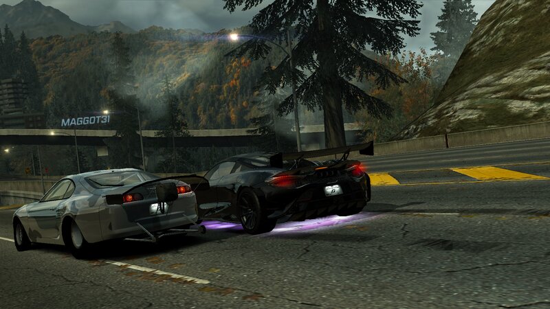 Two Cars Racing — Gray, Driving