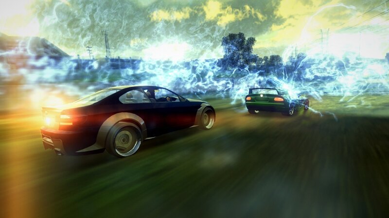 Two Cars Racing — Green
