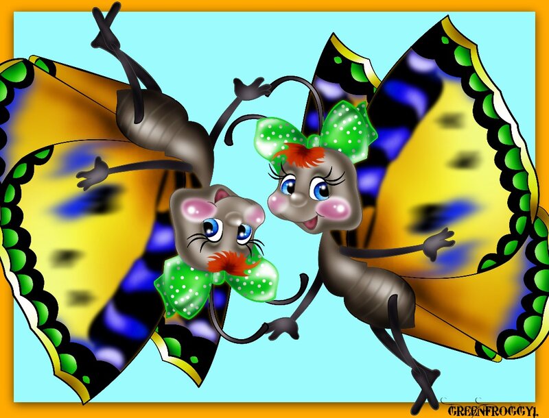Two Cartoon Ants